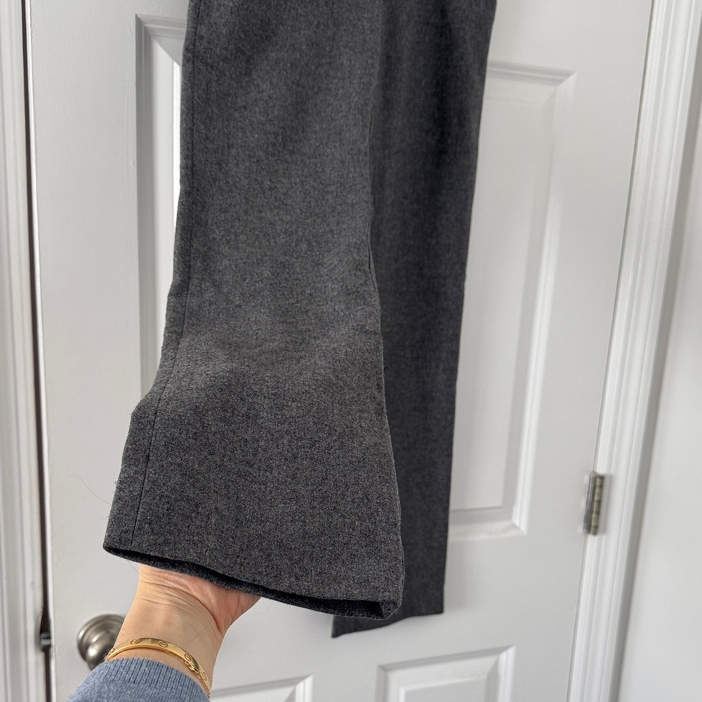 Vintage CHANEL 100% Wool Gray Straight Leg Pants - Picture 5 of 13